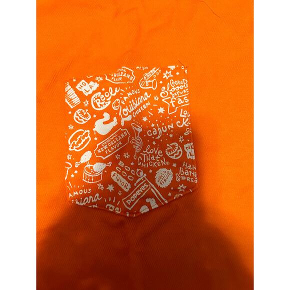 NWOT Popeye's Chicken Orange T Shirt and Gray Hat Uniform Employee Size XL - Picture 3 of 7